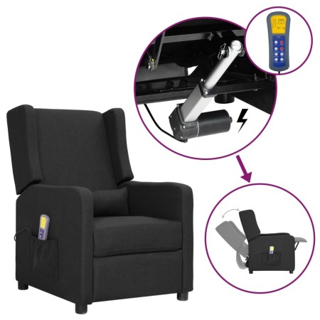 Black fabric elevating massage chair by , Electric massage chairs - Ref: Foro24-3093387, Price: 219,99 €, Discount: %