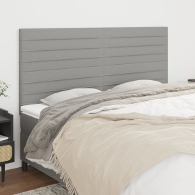 Cabeceros 4 unidades de tela gris claro 100x5x78/88 cm de , Cabeceros y pies de cama - Ref: Foro24-3116494, Precio: 128,99 €,...