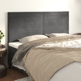 Cabeceros 4 unidades de terciopelo gris oscuro 100x5x78/88 cm de , Cabeceros y pies de cama - Ref: Foro24-3116539, Precio: 12...