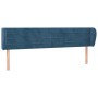 Dark blue velvet headboard 203x23x78/88 cm by , Headboards and footboards - Ref: Foro24-3117354, Price: 80,99 €, Discount: %