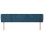 Dark blue velvet headboard 203x23x78/88 cm by , Headboards and footboards - Ref: Foro24-3117354, Price: 80,99 €, Discount: %