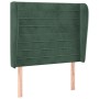 Headboard with dark green velvet ears 93x23x118/128 cm by , Headboards and footboards - Ref: Foro24-3118135, Price: 77,40 €, ...