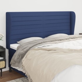 Cabecero con orejas de tela azul 183x23x118/128 cm de , Cabeceros y pies de cama - Ref: Foro24-3118116, Precio: 135,99 €, Des...