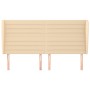 Headboard with cream fabric ears 203x23x118/128 cm by , Headboards and footboards - Ref: Foro24-3118123, Price: 143,55 €, Dis...