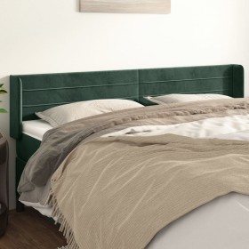 Cabecero de terciopelo verde oscuro 203x16x78/88 cm de , Cabeceros y pies de cama - Ref: Foro24-3118977, Precio: 73,99 €, Des...