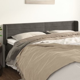 Cabecero de terciopelo gris oscuro 203x16x78/88 cm de , Cabeceros y pies de cama - Ref: Foro24-3118975, Precio: 77,68 €, Desc...