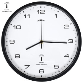 Radio-controlled quartz wall clock in white and black, 31 cm. by vidaXL, Wall clocks - Ref: Foro24-50617, Price: 27,77 €, Dis...