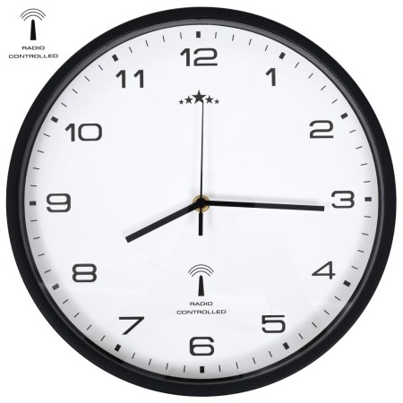 Reloj radiocontrol de pared cuarzo blanco y negro 31 cm de vidaXL, Relojes de pared - Ref: Foro24-50617, Precio: 32,29 €, Des...