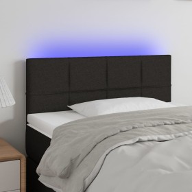 Black fabric headboard with LED 80x5x78/88 cm by , Headboards and footboards - Ref: Foro24-3121588, Price: 46,99 €, Discount: %