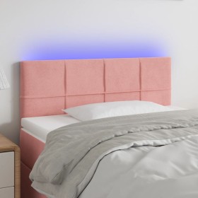 Pink velvet LED headboard 90x5x78/88 cm by , Headboards and footboards - Ref: Foro24-3121653, Price: 49,60 €, Discount: %