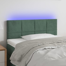 Cabecero con LED de terciopelo verde oscuro 90x5x78/88 cm de , Cabeceros y pies de cama - Ref: Foro24-3121651, Precio: 48,99 ...