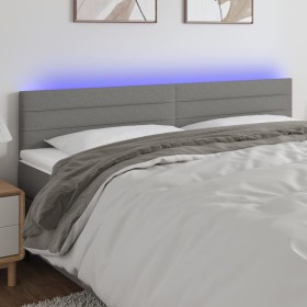 Cabecero con LED de tela gris oscuro 200x5x78/88 cm de , Cabeceros y pies de cama - Ref: Foro24-3121775, Precio: 69,30 €, Des...