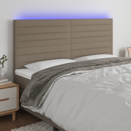 Headboard with LED lights taupe gray fabric 180x5x118/128 cm by , Headboards and footboards - Ref: Foro24-3122582, Price: 131...