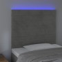 Headboard with LED lights light gray velvet 100x5x118/128 cm by , Headboards and footboards - Ref: Foro24-3122606, Price: 64,...