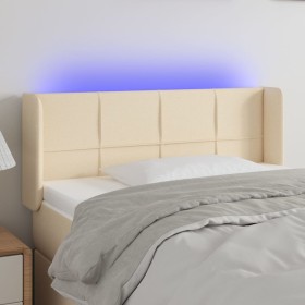 Cabecero con LED de tela crema 93x16x78/88 cm de , Cabeceros y pies de cama - Ref: Foro24-3123223, Precio: 53,99 €, Descuento: %