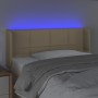 Cabecero con LED de tela crema 93x16x78/88 cm de , Cabeceros y pies de cama - Ref: Foro24-3123223, Precio: 53,87 €, Descuento: %