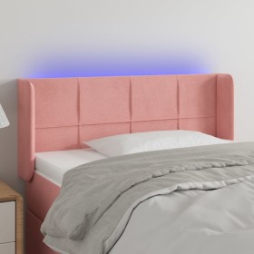 Pink velvet headboard with LED 103x16x78/88 cm by , Headboards and footboards - Ref: Foro24-3123277, Price: 57,28 €, Discount: %