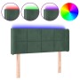 Dark green velvet LED headboard 93x16x78/88 cm by , Headboards and footboards - Ref: Foro24-3123275, Price: 57,99 €, Discount: %