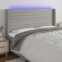 Cabecero con LED de tela gris claro 203x16x118/128 cm de , Cabeceros y pies de cama - Ref: Foro24-3124210, Precio: 128,90 €, ...