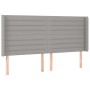 Light gray fabric headboard with LED 203x16x118/128 cm by , Headboards and footboards - Ref: Foro24-3124210, Price: 128,90 €,...