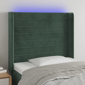 Cabecero con LED de terciopelo verde oscuro 103x16x118/128 cm de , Cabeceros y pies de cama - Ref: Foro24-3124233, Precio: 85...