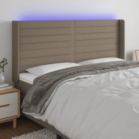 Headboard with LED in taupe gray fabric 183x16x118/128 cm by , Headboards and footboards - Ref: Foro24-3124206, Price: 141,63...