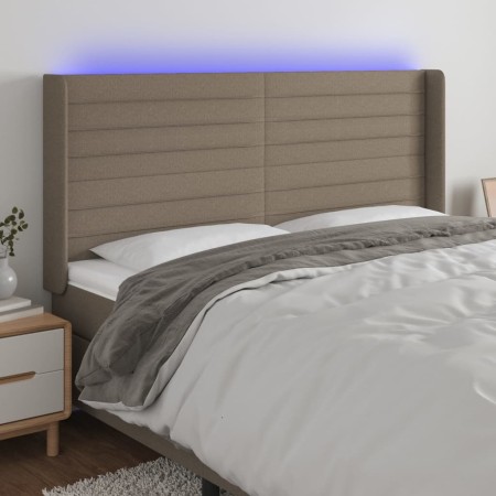 Headboard with LED in taupe gray fabric 183x16x118/128 cm by , Headboards and footboards - Ref: Foro24-3124206, Price: 141,50...