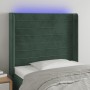 Cabecero con LED de terciopelo verde oscuro 93x16x118/128 cm de , Cabeceros y pies de cama - Ref: Foro24-3124227, Precio: 89,...