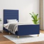 Estructura de cama con cabecero de tela azul 90x200 cm de , Camas y somieres - Ref: Foro24-3125112, Precio: 155,96 €, Descuen...