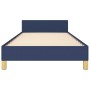 Bed frame with blue fabric headboard 90x200 cm by , Beds and slatted bases - Ref: Foro24-3125112, Price: 155,96 €, Discount: %