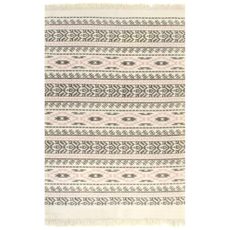 Kilim cotton rug with gray/pink print 120x180 cm by vidaXL, Rugs - Ref: Foro24-246543, Price: 27,15 €, Discount: %