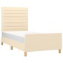 Estructura de cama con cabecero de tela color crema 100x200 cm de , Camas y somieres - Ref: Foro24-3125119, Precio: 146,33 €,...