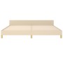 Bed frame with cream fabric headboard 200x200 cm by , Beds and slatted bases - Ref: Foro24-3125167, Price: 247,89 €, Discount: %