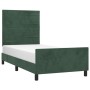 Estructura cama con cabecero terciopelo verde oscuro 100x200 cm de , Camas y somieres - Ref: Foro24-3125803, Precio: 156,71 €...