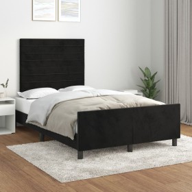 Bed frame with black velvet headboard 120x200 cm by , Beds and slatted bases - Ref: Foro24-3125808, Price: 169,65 €, Discount: %