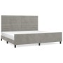 Light gray velvet bed frame with headboard 200x200cm by , Beds and slatted bases - Ref: Foro24-3125836, Price: 246,26 €, Disc...