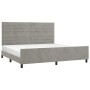 Light gray velvet bed frame with headboard 200x200cm by , Beds and slatted bases - Ref: Foro24-3125836, Price: 246,26 €, Disc...