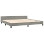 Light gray velvet bed frame with headboard 200x200cm by , Beds and slatted bases - Ref: Foro24-3125836, Price: 246,26 €, Disc...