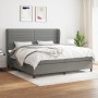 Cama box spring con colchón tela gris oscuro 200x200 cm de , Camas y somieres - Ref: Foro24-3128070, Precio: 697,49 €, Descue...