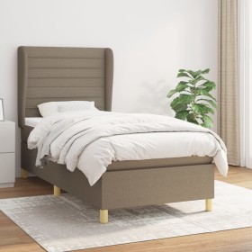 Box spring bed with taupe gray fabric mattress 90x200 cm by , Beds and slatted bases - Ref: Foro24-3128577, Price: 367,72 €, ...