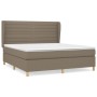 Box spring bed with taupe gray fabric mattress 180x200 cm by , Beds and slatted bases - Ref: Foro24-3128625, Price: 665,37 €,...