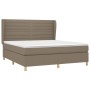 Box spring bed with taupe gray fabric mattress 180x200 cm by , Beds and slatted bases - Ref: Foro24-3128625, Price: 665,37 €,...