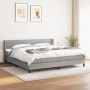 Cama box spring con colchón tela gris claro 200x200 cm de , Camas y somieres - Ref: Foro24-3129817, Precio: 576,59 €, Descuen...