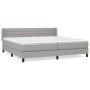 Box spring bed with light gray fabric mattress 200x200 cm by , Beds and slatted bases - Ref: Foro24-3129817, Price: 576,59 €,...