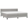 Cama box spring con colchón tela gris claro 200x200 cm de , Camas y somieres - Ref: Foro24-3129817, Precio: 576,59 €, Descuen...