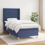 Box spring bed with blue fabric mattress 90x200 cm by , Beds and slatted bases - Ref: Foro24-3132047, Price: 325,99 €, Discou...