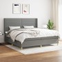 Box spring bed with dark gray fabric mattress 200x200 cm by , Beds and slatted bases - Ref: Foro24-3132098, Price: 675,68 €, ...