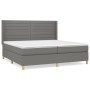 Cama box spring con colchón tela gris oscuro 200x200 cm de , Camas y somieres - Ref: Foro24-3132098, Precio: 662,39 €, Descue...