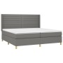 Cama box spring con colchón tela gris oscuro 200x200 cm de , Camas y somieres - Ref: Foro24-3132098, Precio: 662,39 €, Descue...