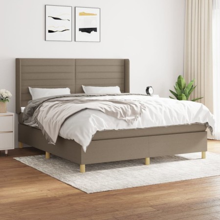 Cama box spring con colchón tela gris taupe 180x200 cm de , Camas y somieres - Ref: Foro24-3132093, Precio: 659,14 €, Descuen...